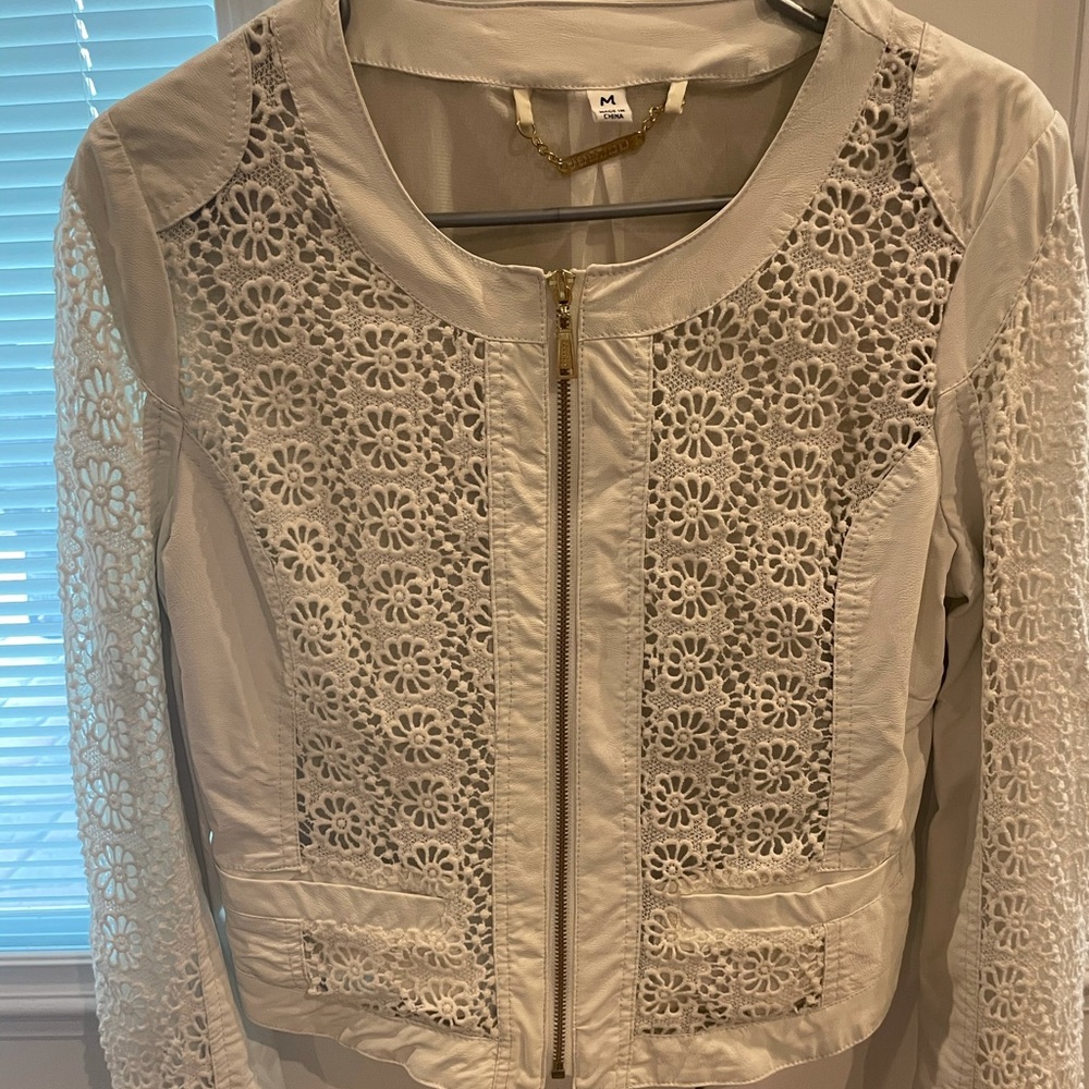 Gorgeous faux leather white jacket